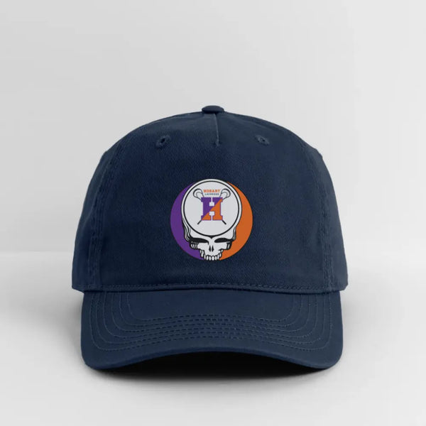 Hobart College Lacrosse Grateful Dead Stealie Dad Hat - navy